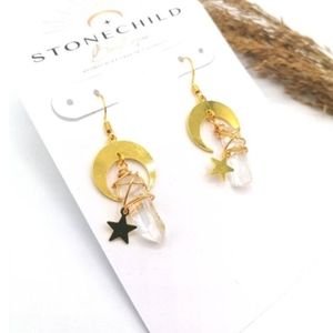 Handmade Celestial Quartz Earrings